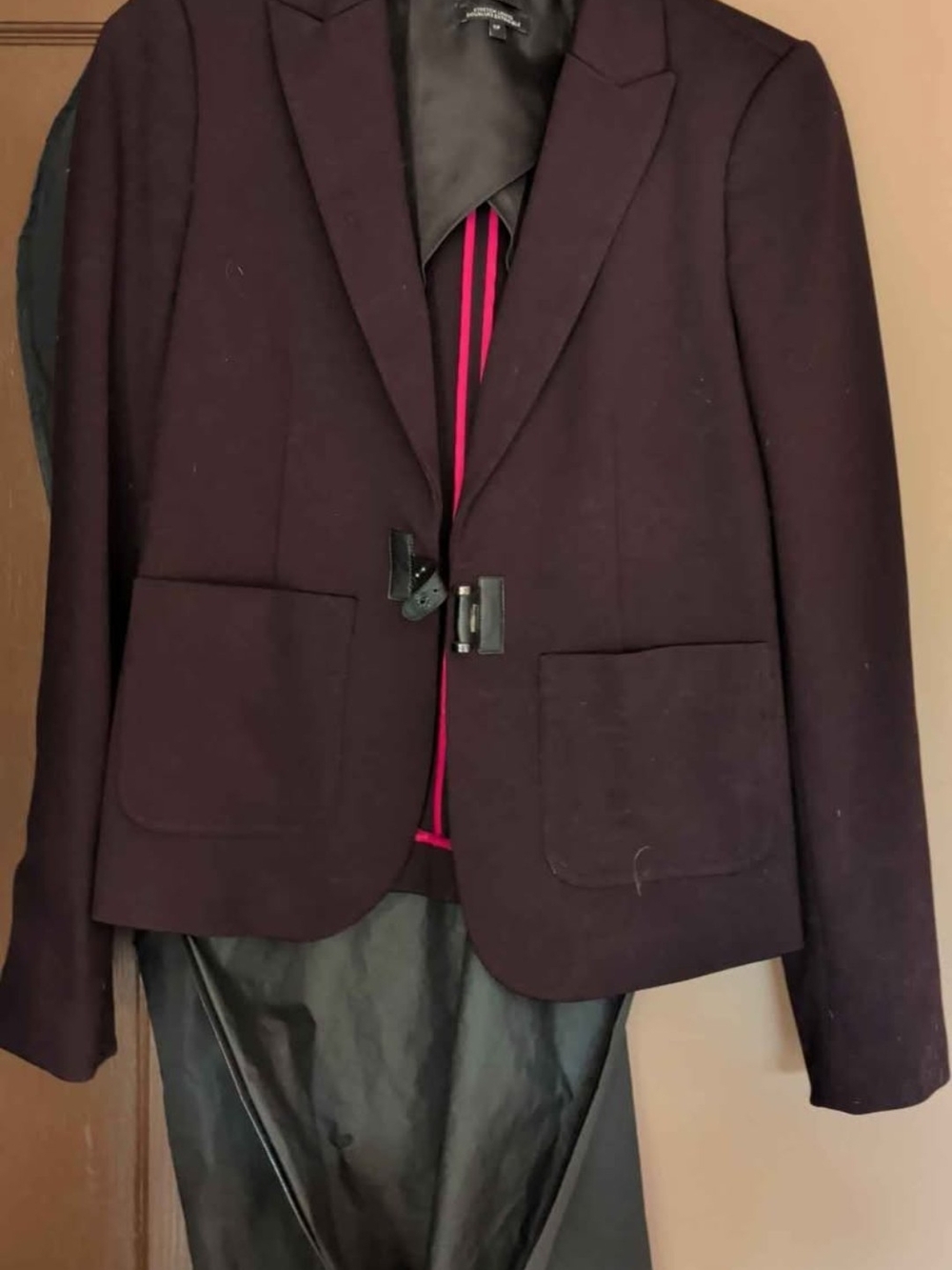 RW&CO. Dark Plum Tailored Wool-Blend Blazer